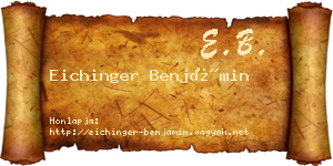 Eichinger Benjámin névjegykártya